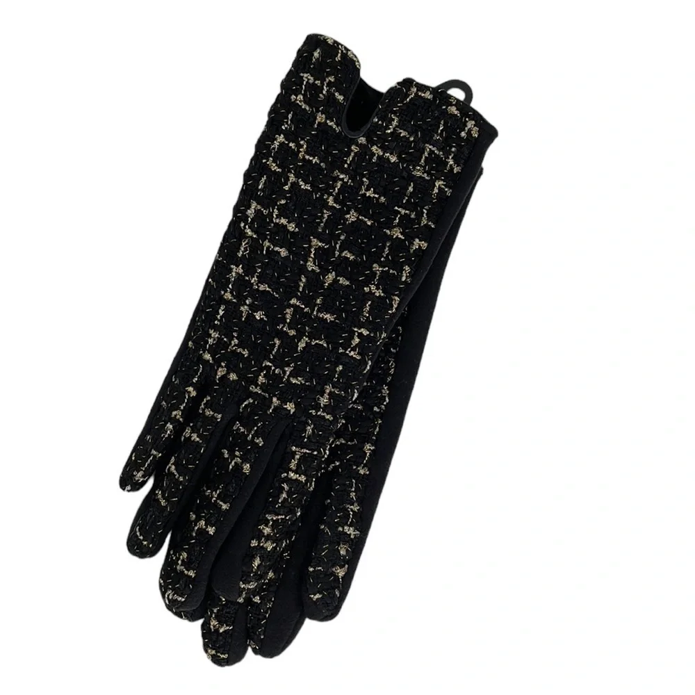 Riah Fashion Driving Gloves NWT Smartphone Touch Black Gold Small S